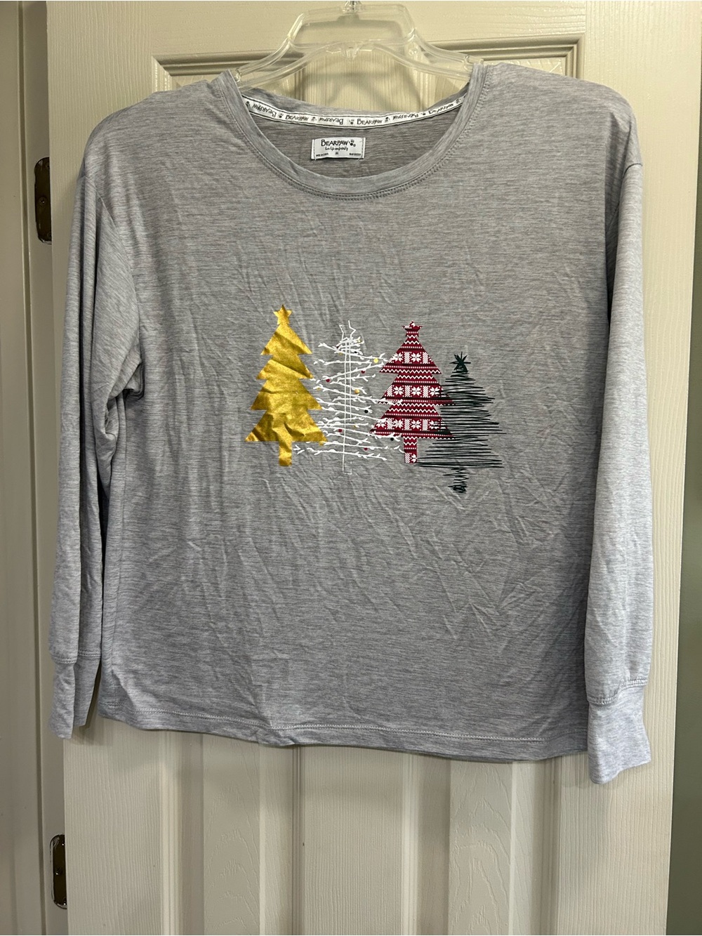 BearPaw Heather Gray Crew Neck Christmas Tee